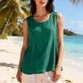 thumbnail image 4 of Holzkary Tank Tops for Women Flowy Tank Tops Racerback Tops Beach Vacation Clothes Sleeveless Blouse Work Shirts Crew Neck Tops Casual Summer Gauze Shirt Tunic Top Athletic Shirts, 4 of 7