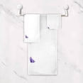 thumbnail image 5 of 3-Piece Towel Set,Retro Purple Butterflies Pattern Flying Butterfly Design Bath Towel Sets, 1 Bath Towel, 1 Hand Towel, 1 Washcloth, Absorbent Soft Towels Quick Drying for Bathroom, 5 of 7