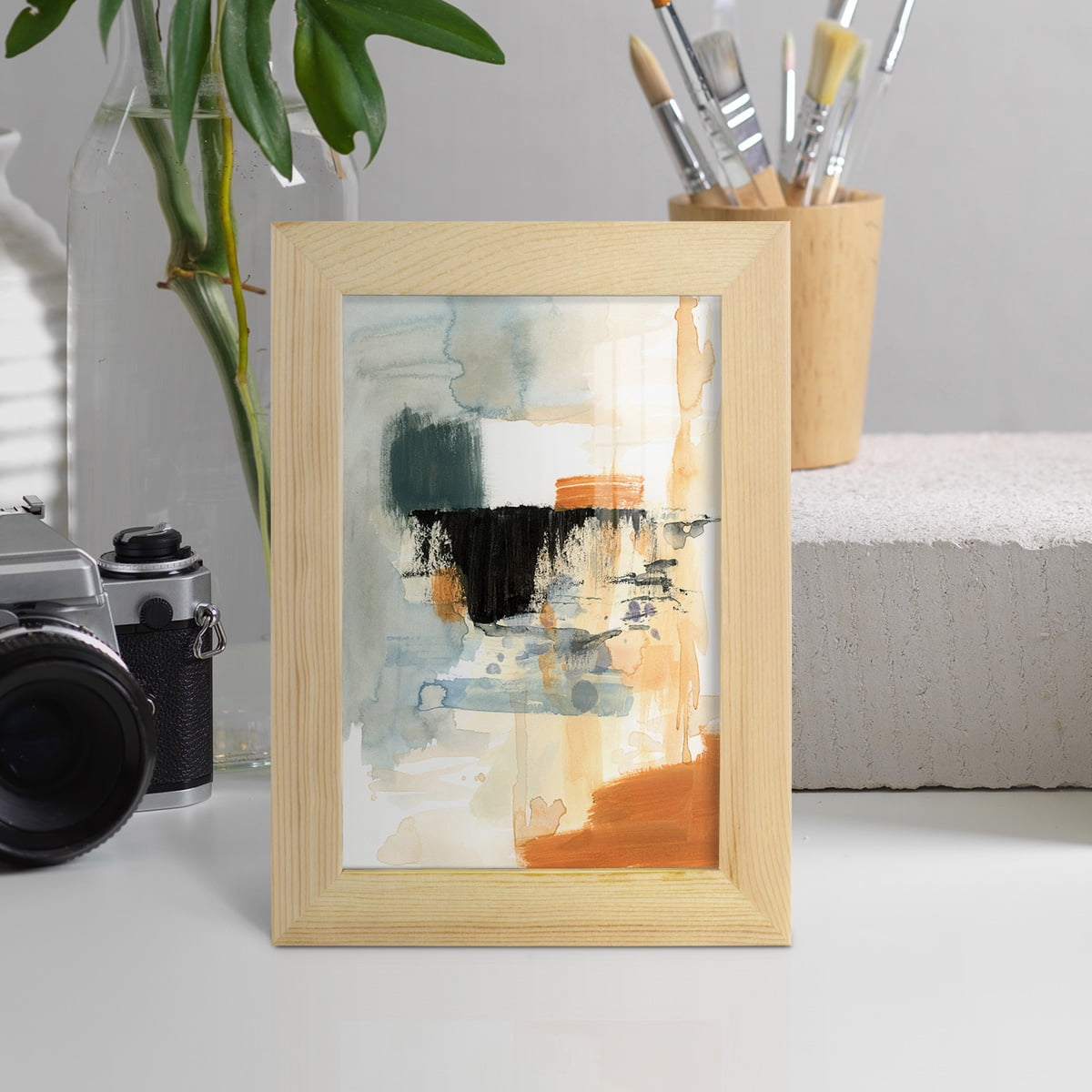 Seria IV - Framed Print w/glass - Natural Wood