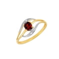 thumbnail image 2 of 925 Sterling Silver Natural Red Garnet Gemstone Gold Plated Thanksgiving Silver Ring, 2 of 2