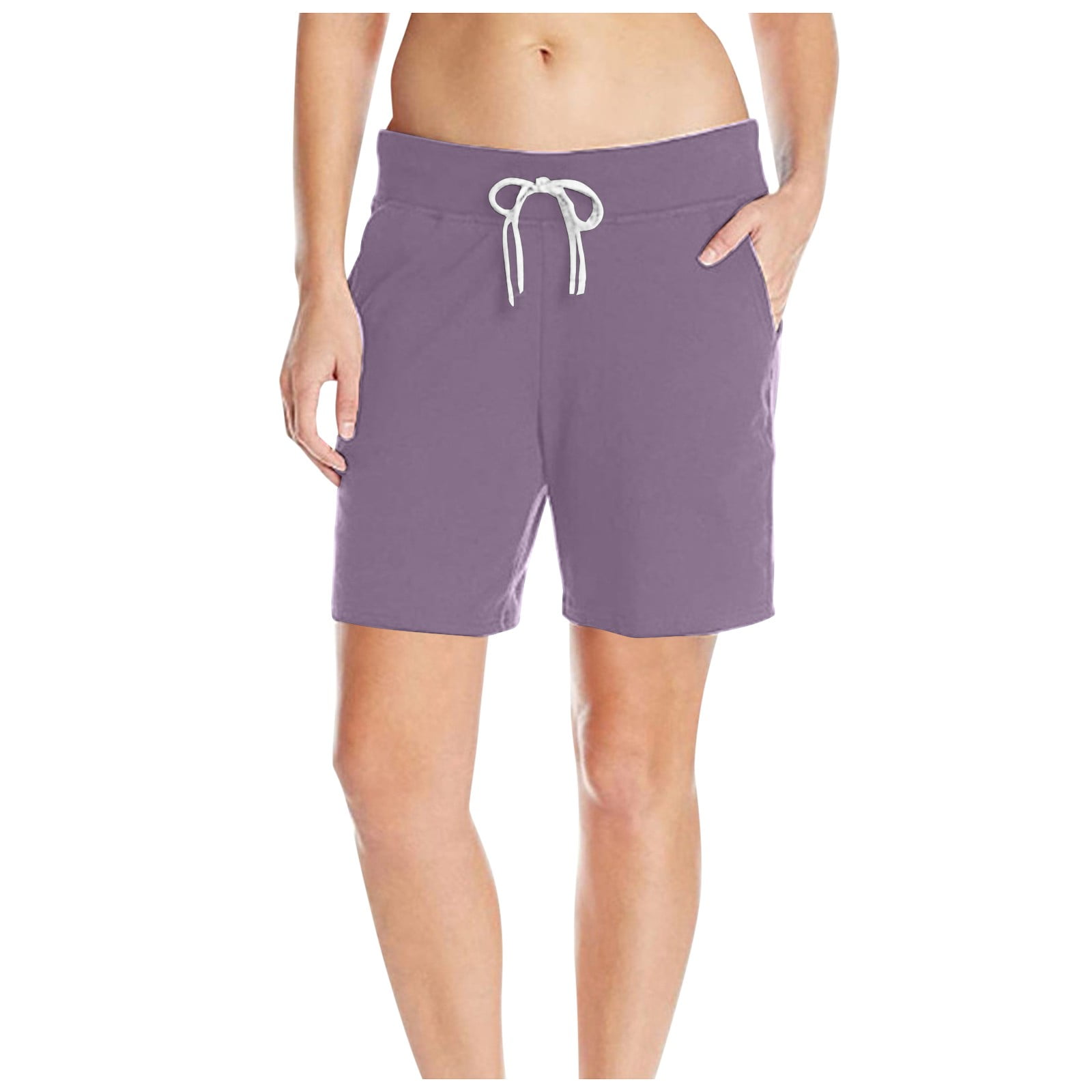 Gloriia Shorts for Women Casual Summer Casual Cotton Linen Drawstring Shorts with Pockets Loose