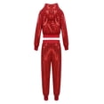 thumbnail image 2 of TiaoBug Kids Boys Girls Sparkly Sequins Hip-hop Jazz Dance Outfits Hooded Jacket Tops with Pants Performance Costume, 2 of 6