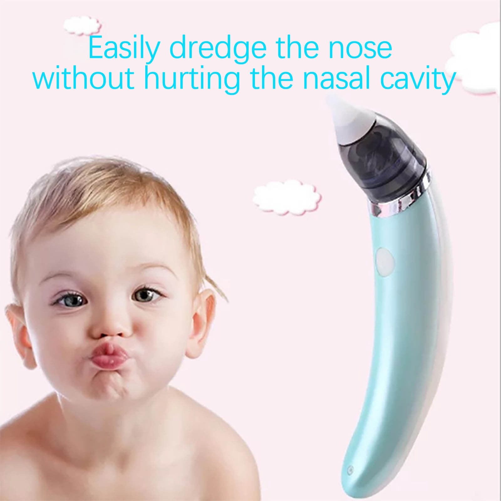 RuiJiao Baby Electric Nasal Aspirator,BPA-Free ABS+ Safe Snot Cleaner with USB Recharge, 2 Soft Nozzles for Newborns and Toddlers, Auto Shut-Off