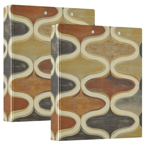 WOBOGO Retro Carpet File Folders Extra Large Capacity to Hold 200 Sheets of Documents Hard Shell Ring Binder for School Home Office