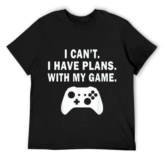 Mens I Can't I Have Plans With My Game Funny Gaming Video Gamer T-Shirt Black