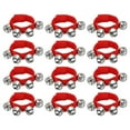 thumbnail image 1 of Unique Bargains 12 Pcs Cloches de Poignet, Cloches à Cloche Instruments de Percussion Rythme Musical pour Fête Noël, Rouge, 1 of 5