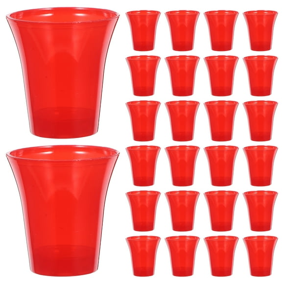 Raindrops Red Plastic Party Cups - Elegant Design, Material for Church Events and Gatherings