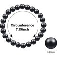 thumbnail image 2 of Pulsera de shungita de 2 piezas con cuentas de shungita de 8 mm, cristales de protección EMF, piedras elásticas energéticas para hombres y mujeres., 2 of 5