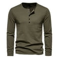 thumbnail image 2 of Yaoyar Mens Henley Long/Short Sleeve T-Shirt Cotton Casual Shirt, 2 of 5