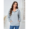 thumbnail image 4 of Hoodies for Women Ladies Sweatshirts Pullover Outerwear Pocket Long Sleeve Drawstring Hooded Sweatshirts Gray L, 4 of 11