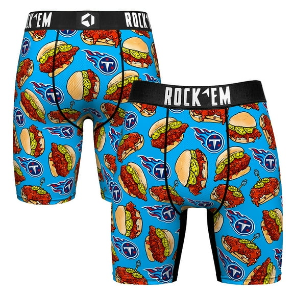 Men's Rock Em Socks  Light Blue Tennessee Titans Nashville Hot Chicken Boxer Briefs