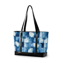 FORMRS Laptop Tote Bag for Women with 15.6" Computer Compartments Handbag, Blue Pattern