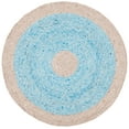 thumbnail image 2 of SAFAVIEH Braided Simon Bordered Reversible Area Rug, Blue/Beige, 3' x 3' Round, 2 of 11