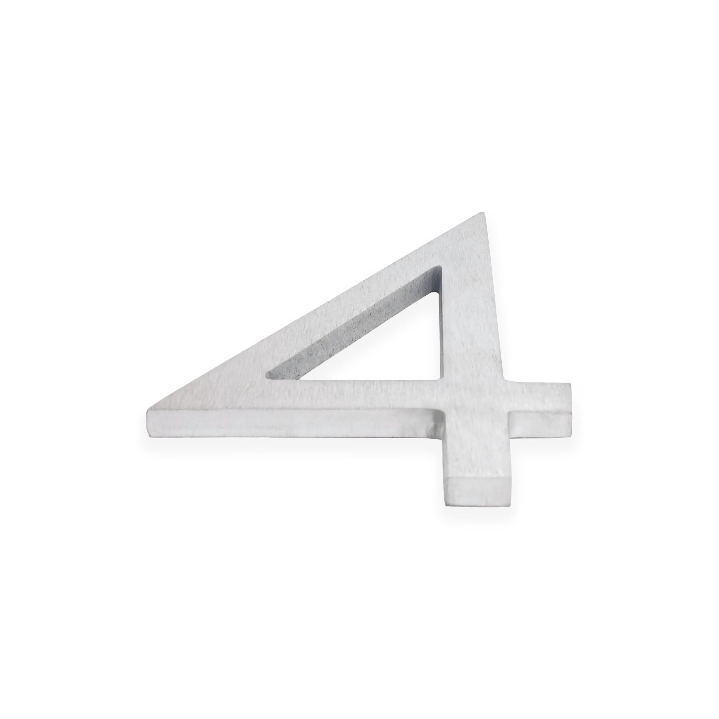 Montague Metal Products 8" Brushed Aluminum Floating or Flat Modern House Numbers 0-9 - 4