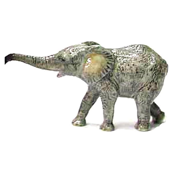Northern Rose African Elephant Calf Animal Hand-painted - Home Decor Animal Decorative Figurine Birthday Gift - Miniature Porcelain Figurine