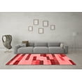 thumbnail image 3 of Ahgly Company Indoor Round Abstract Red Contemporary Area Rugs, 4' Round, 3 of 4