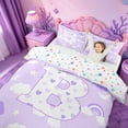 thumbnail image 3 of meiyoeat Colorful Heart Initial B Bedding,Purple Rainbow Cloud Monogram Art Duvet Cover Full For Girl,Colorful Stars Reversible,3pcs,1 Duvet Cover and 2 Pillowcases, 3 of 6