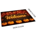 thumbnail image 3 of Zawou Fall Welcome Mat, Pumpkin Pattern Indoor Entryway Soft Door Mat, Ultra Thin Non-Slip Washable Runner Rug for Hallway, Kitchen, Front Door, Seasonal Autumn and Thanksgiving Decor, 3 of 7