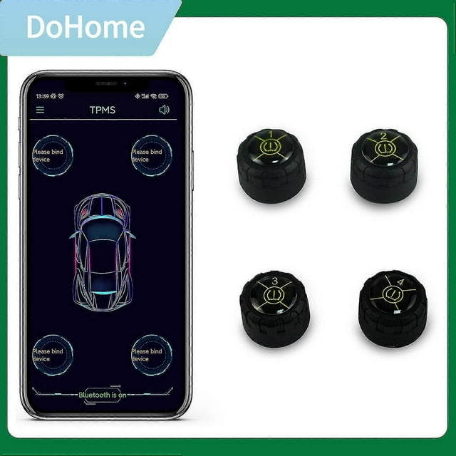 Tire Pressure Monitoring System With 4 External Sensor Tpms,pressuretemperature Alarm Mode,support Ios/android With App Operate