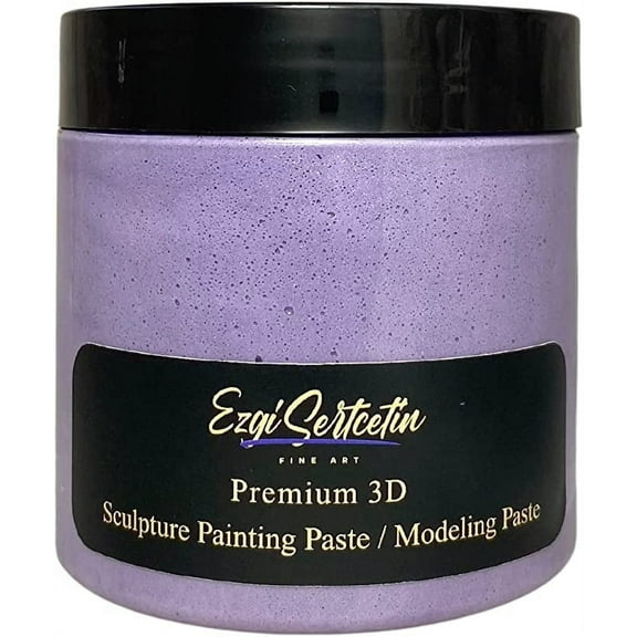 3D Sculpture Painting Paste|Modeling Paste|Decorative Plaster|Ready to Use|Unique Metallic Pearl and Neon Colors|Ideal for Artwork|Stencil|Flowers|Texture and Art Relief|6 oz|Metallic Lilac