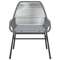 thumbnail image 4 of vidaXL 3 Piece Garden Dining Set with Cushions Grey Poly Rattan Glass, 4 of 5