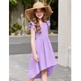 thumbnail image 3 of Vestido Arshiner para niñas, fiesta de verano, boda, color morado, de 9 a 10 años, 3 of 7