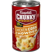 Campbell's Chunky Soup, Ready to Eat Chicken Corn Chowder Soup, 18.8 oz Can