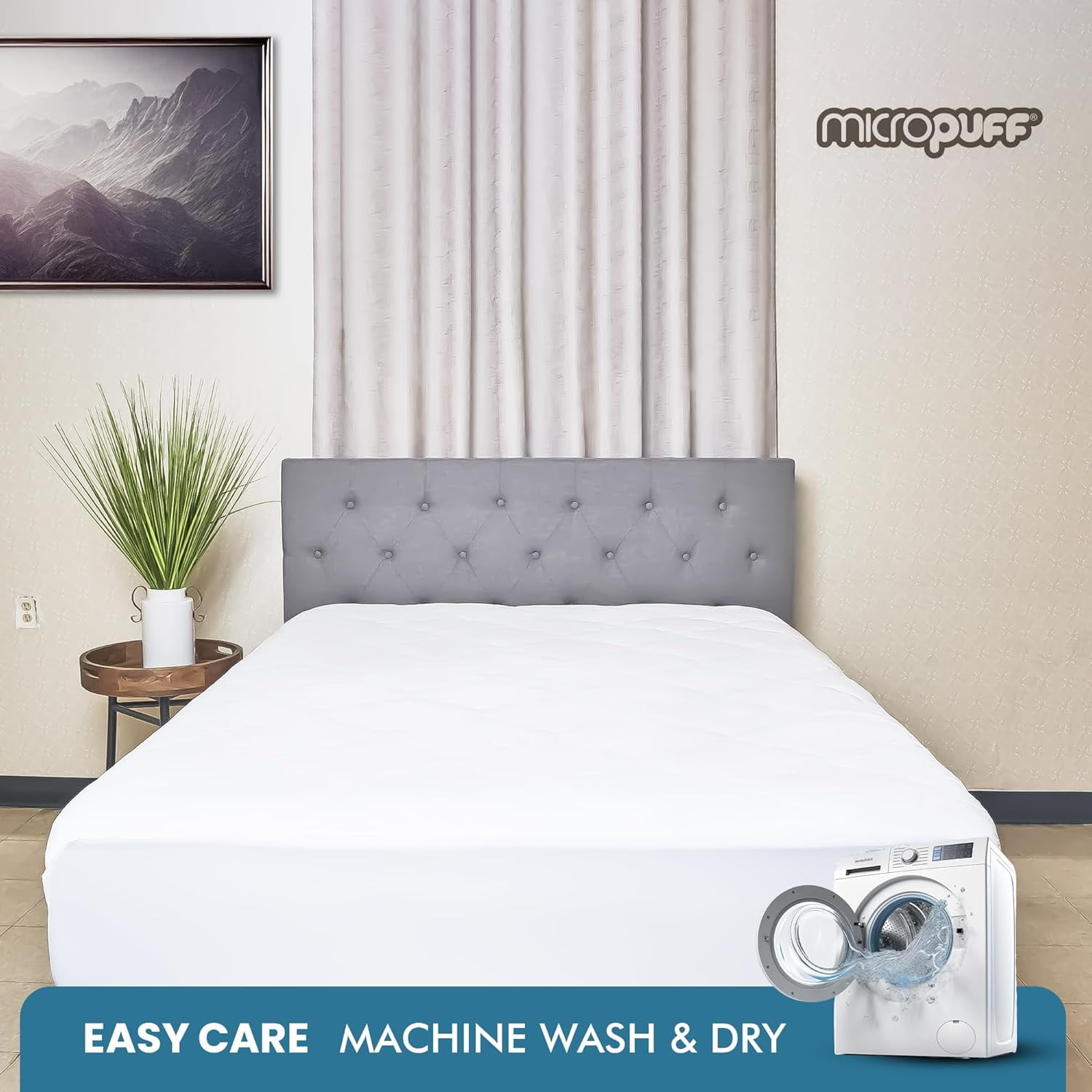 Micropuff Soft and Comfortable Cot (33 X 75) Size Mattress Pad - Simple and Easy to Use Mattress Pad - 100 gsm - Odorless Filing - Tight Elastic Stretch for Perfect Fit