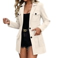thumbnail image 2 of FDGIU Women's Notched Lapel Multi Pocket Trench Coat, Long Sleeve Two Button Mid Length Casual Cargo Jacket with Flap Pockets for 2026 Spring Fall Daily Travel Layering, 2 of 6