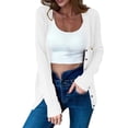 thumbnail image 3 of Admvng Cardigan Sweaters for Women Solid Casual Knitted Button Up Long Sleeved V-neck Sweater Outer, Size S-3XL, 3 of 4
