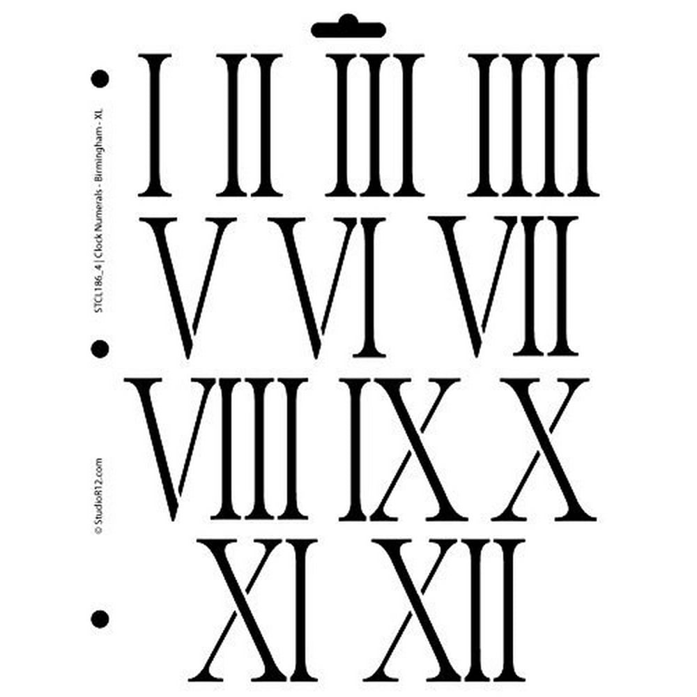 Clock Numerals Stencil By StudioR12 Birmingham Roman Numeral Art clock-numerals-stencil-by-studior12-birmingham-roman-numeral-art