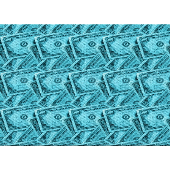 Ahgly Company Indoor Rectangle Patterned Dark Cyan Green Area Rugs, 2' x 4'