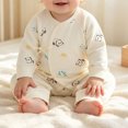 thumbnail image 7 of Bovxnpu Newborn Bodysuits Baby Wrap Romper Long Sleeve Snap Closure Cotton Bodysuit Infant Outfits, 7 of 7