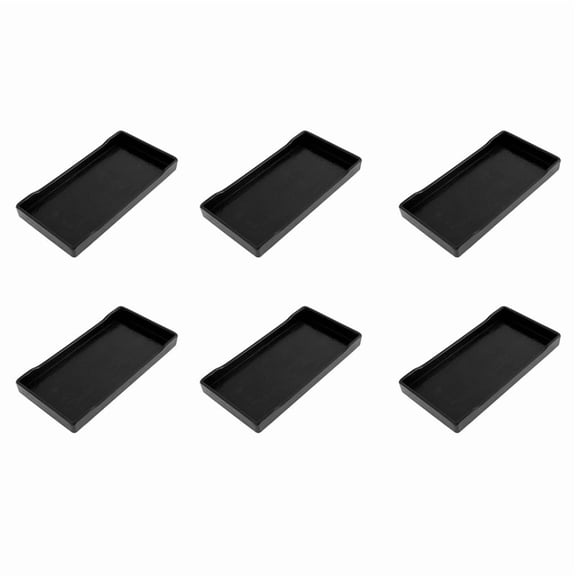 6X Plastic Rectangular Design Lunch Food Tray Salver Black