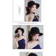 thumbnail image 4 of Qarigey Sombrero de paja gorra con lazo hecho a mano tejido hueco mujer cinta sombrilla accesorios de verano Sombreros azul marino, 4 of 6