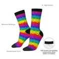thumbnail image 4 of Bingfone Compression Socks for Women and Men Long Socks for Running Athletic Cycling Nurse- Bright Rainbow, 4 of 6