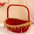 thumbnail image 5 of Elegant Wedding Flower Basket For Flower Girls Bridesmaids with Fringed Trimmed For Outdoor Ceremonies And Home Decors, 5 of 5
