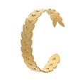 thumbnail image 2 of WREESH Rétro Mode Oreille en Acier Inoxydable Ouvert Bracelet Lettre en Acier Titane Vent Froid en Forme de C Bracelet, 2 of 3