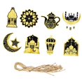thumbnail image 4 of 8 Piezas Colgante Ramadán, Adornos Colgantes Eid, Manualidades Colgante de Fiesta Eid para Sala de Estar, Boda, Puerta del Hogar, Patio Trasero Negro y oro, 4 of 8