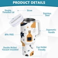 thumbnail image 2 of Yayeee 40oz Stainless Steel Tumbler with Straw and Handle Double-Wall Insulated Travel Water Bottle, White Halloween Pattern, 2 of 8