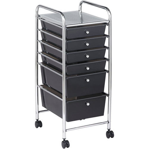 6Drawer Mobile Organizer, Smoke
