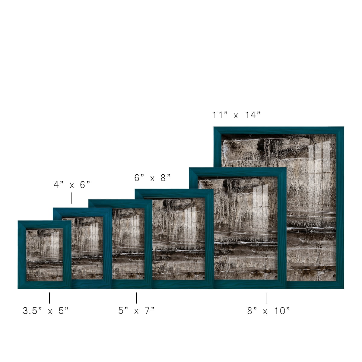 Continuum III -Framed Print w/glass-Ocean Blue