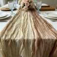 thumbnail image 6 of Leodye 1PCS Gradient Crinkled Sheer Gauze Table Runner, Transparent Table Flag for Wedding and Party Table Decor -70.86*35.43in, 6 of 6
