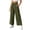 Army Green, variant on Women's Casual Solid Color Wide Leg Pants, Elastic Waist with Pockets, Loose-Fit Trousers for Daily Wear White S