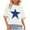 A White, variant on Horkkom Graphic Tees for Women Star Print Crew Neck Short Sleeve Shirts Summer Casual T Shirts, Gifts for Women L