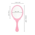 thumbnail image 2 of Unique Bargains 1 Pc Flower Pattern Handheld Mirror for Vacation Travel Pink Plastic Glass, 2 of 5