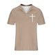 thumbnail image 5 of Mens Casual de Manga Corta Botón Abajo Camisas Impresión de Manga Corta Blusas Botón Cuello de Vuelta Camiseta Casual Moda Superior para Al Aire Libre Casual Diario, 5 of 5