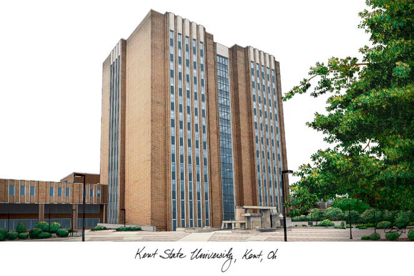 Kent State University 11w x 8.5h Spirit Diploma Manhattan Black Frame with Bonus Campus Images Lithograph (value savings $59)