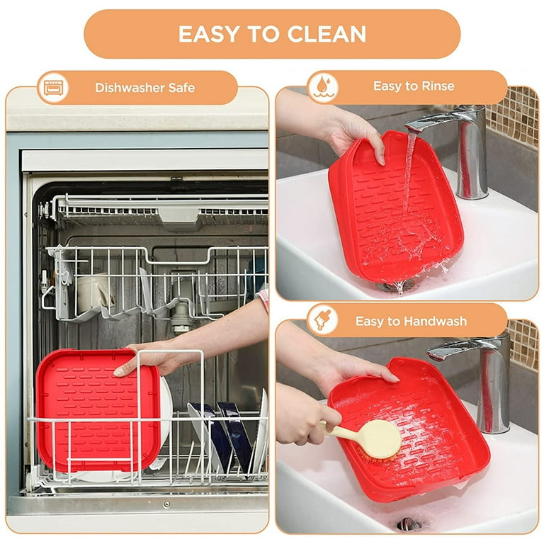 Silicone Air Fryers Baking Tray BPA Free 19cm Square Shaped Air Fryers Oven  Baking Tray Foldable Replacement Kitchen Accessories