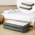 thumbnail image 1 of Boovnll Under Bed Storage Containers 2Pcs 40x18x6" Foldable Large Capacity Underbed Storage with Zippers & Handles for Blankets Comforter Pillows Sheets Under Bed Storage, 1 of 6